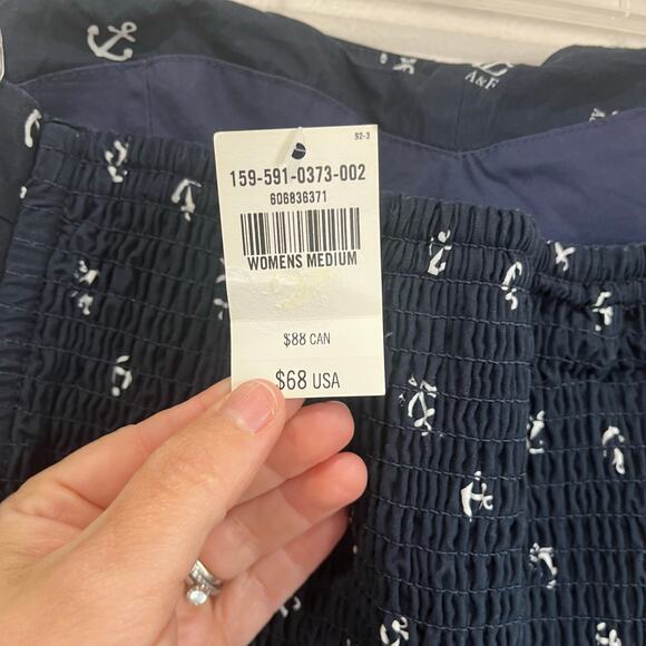 NWT Abercrombie & Fitch Strapless Anchor Print Blue Dress M Juniors Y2K - Picture 8 of 8